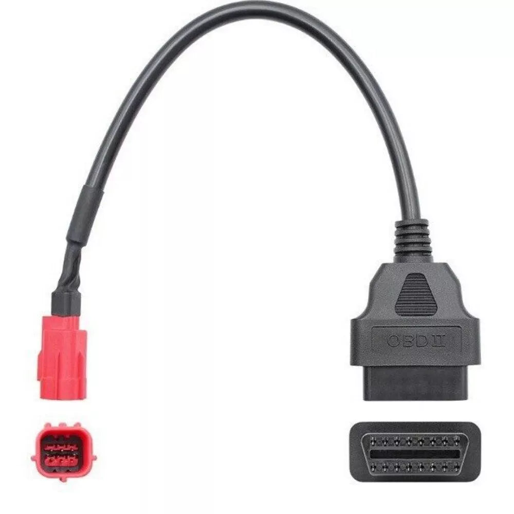 バイク用 6ピン to OBD2 診断変換ケーブル 【Euro5対応 / K-Line & CAN-Bus両対応】